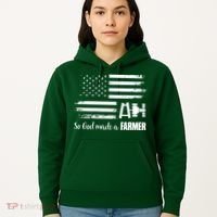 American Flag Tractor So God Made A Farmer T Hoodie thumb 5