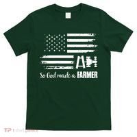 American Flag Tractor So God Made A Farmer T T-Shirt thumb 0