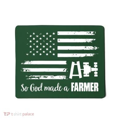 American Flag Tractor So God Made A Farmer T Mousepad