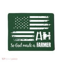 American Flag Tractor So God Made A Farmer T Mousepad thumb 0