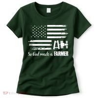 American Flag Tractor So God Made A Farmer T Women's T-Shirt thumb 0