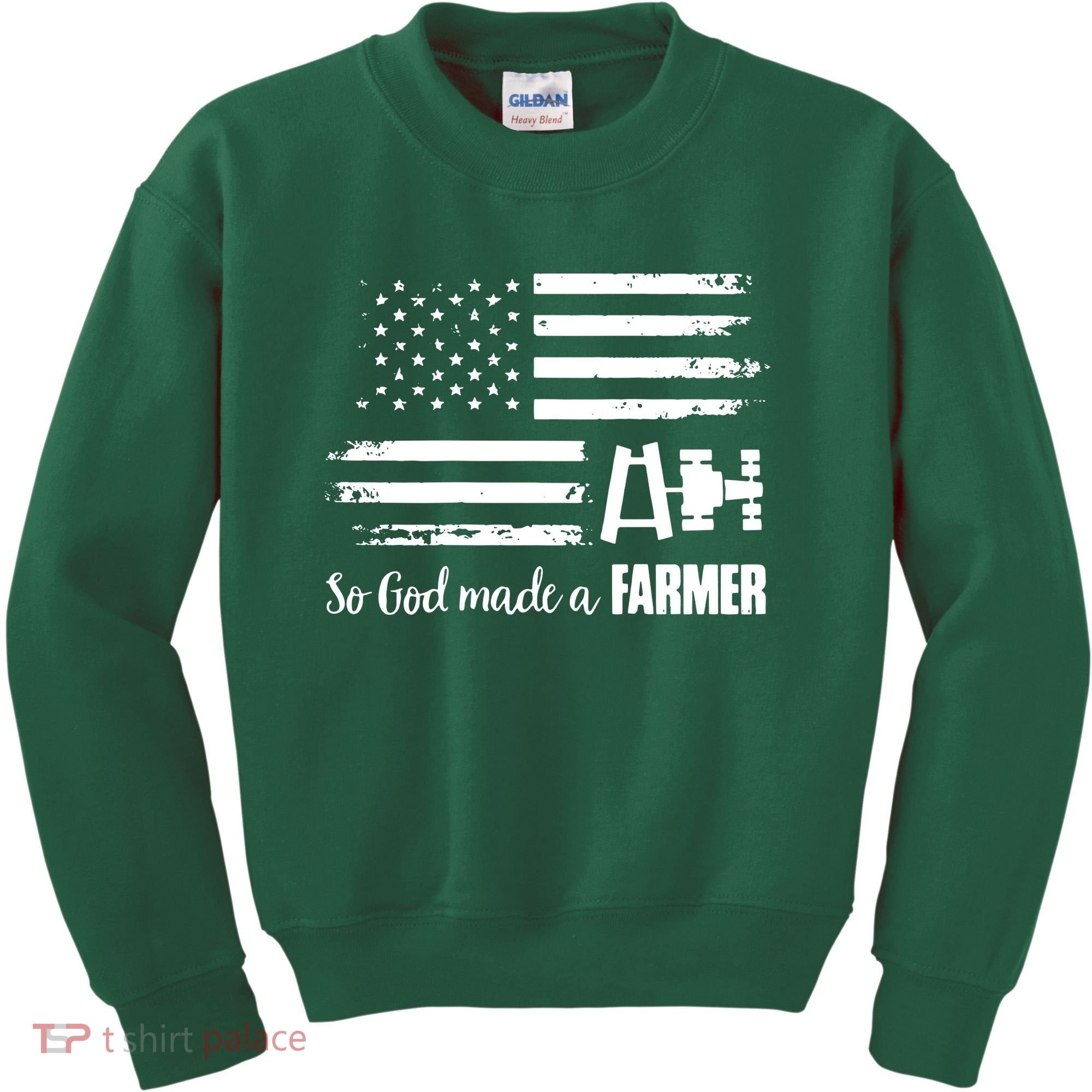 American Flag Tractor So God Made A Farmer T Kids Sweatshirt
