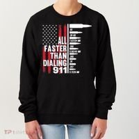 All Faster Than Dialing 911 American Flag Gun Lover Women's Sweatshirt thumb 0
