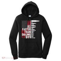 All Faster Than Dialing 911 American Flag Gun Lover Women's Hoodie thumb 0