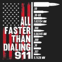 All Faster Than Dialing 911 American Flag Gun Lover Hat thumb 2