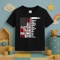 All Faster Than Dialing 911 American Flag Gun Lover Toddler T-Shirt thumb 3