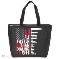 All Faster Than Dialing 911 American Flag Gun Lover Tote Bag thumb 0