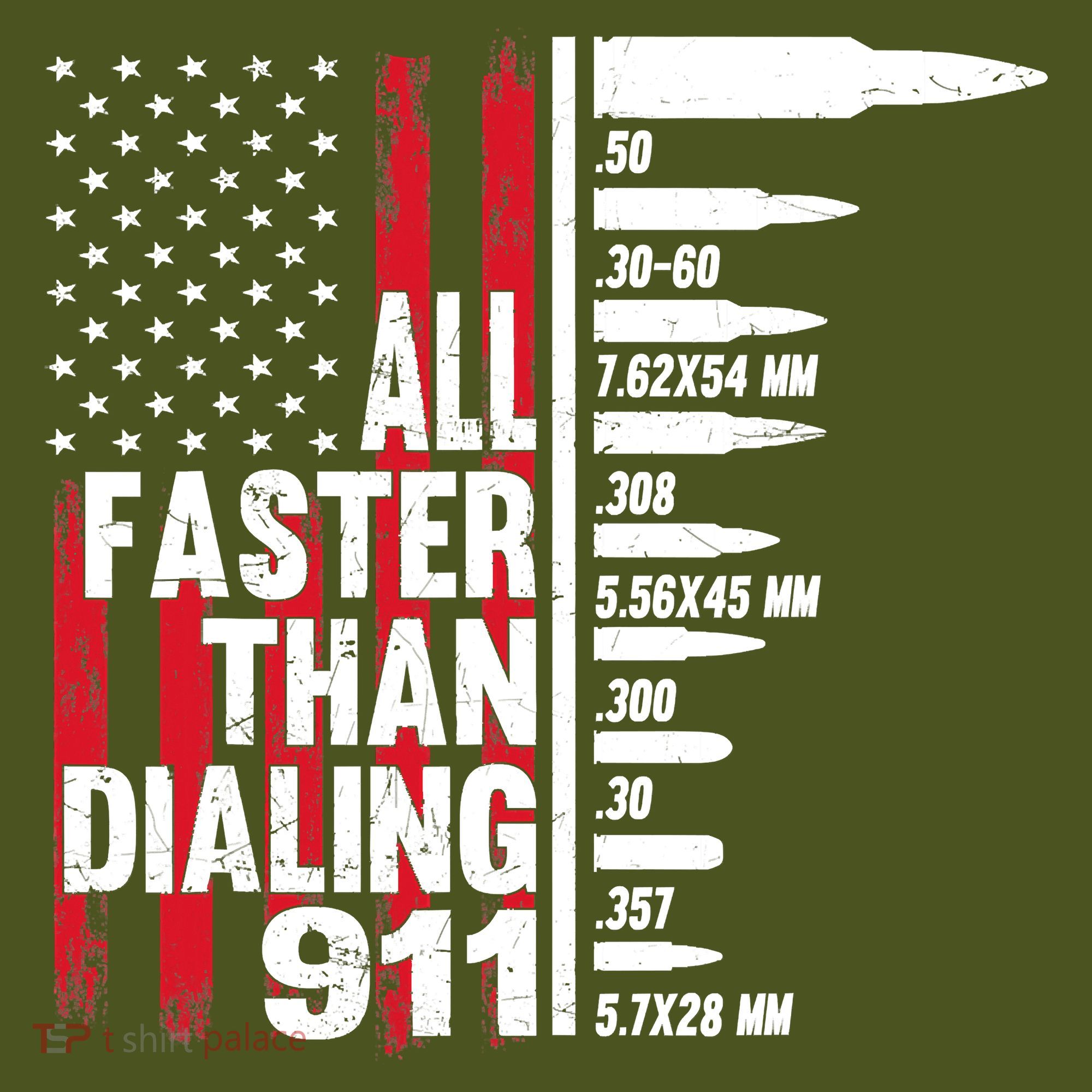 All Faster Than Dialing 911 American Flag Gun Lover Long Sleeve Shirt