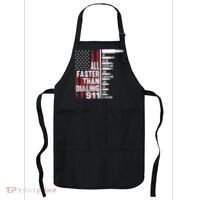 All Faster Than Dialing 911 American Flag Gun Lover Apron thumb 0
