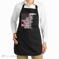 All Faster Than Dialing 911 American Flag Gun Lover Apron thumb 2