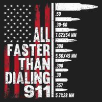 All Faster Than Dialing 911 American Flag Gun Lover Golf Towel thumb 3