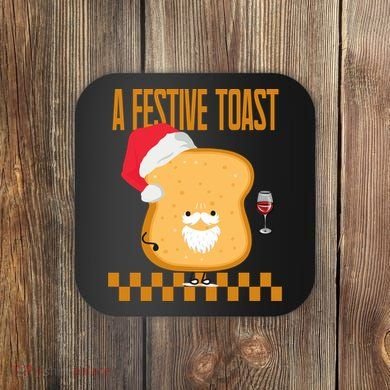 A Festive Toast Funny Christmas Coaster