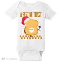 A Festive Toast Funny Christmas Baby Bodysuit thumb 0