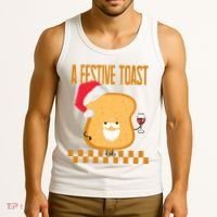 A Festive Toast Funny Christmas Tank Top thumb 3