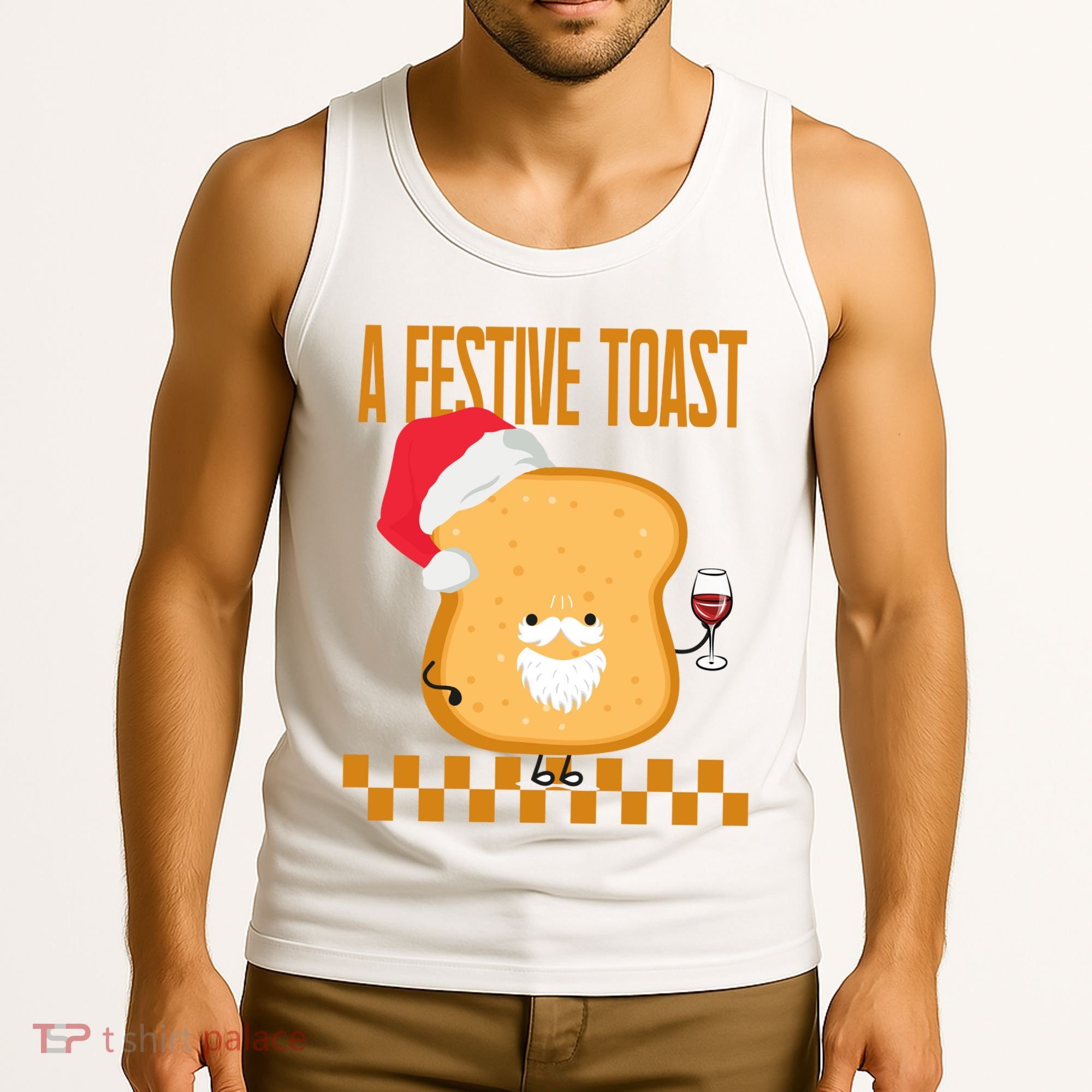 A Festive Toast Funny Christmas Tank Top