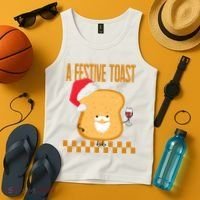 A Festive Toast Funny Christmas Tank Top thumb 4