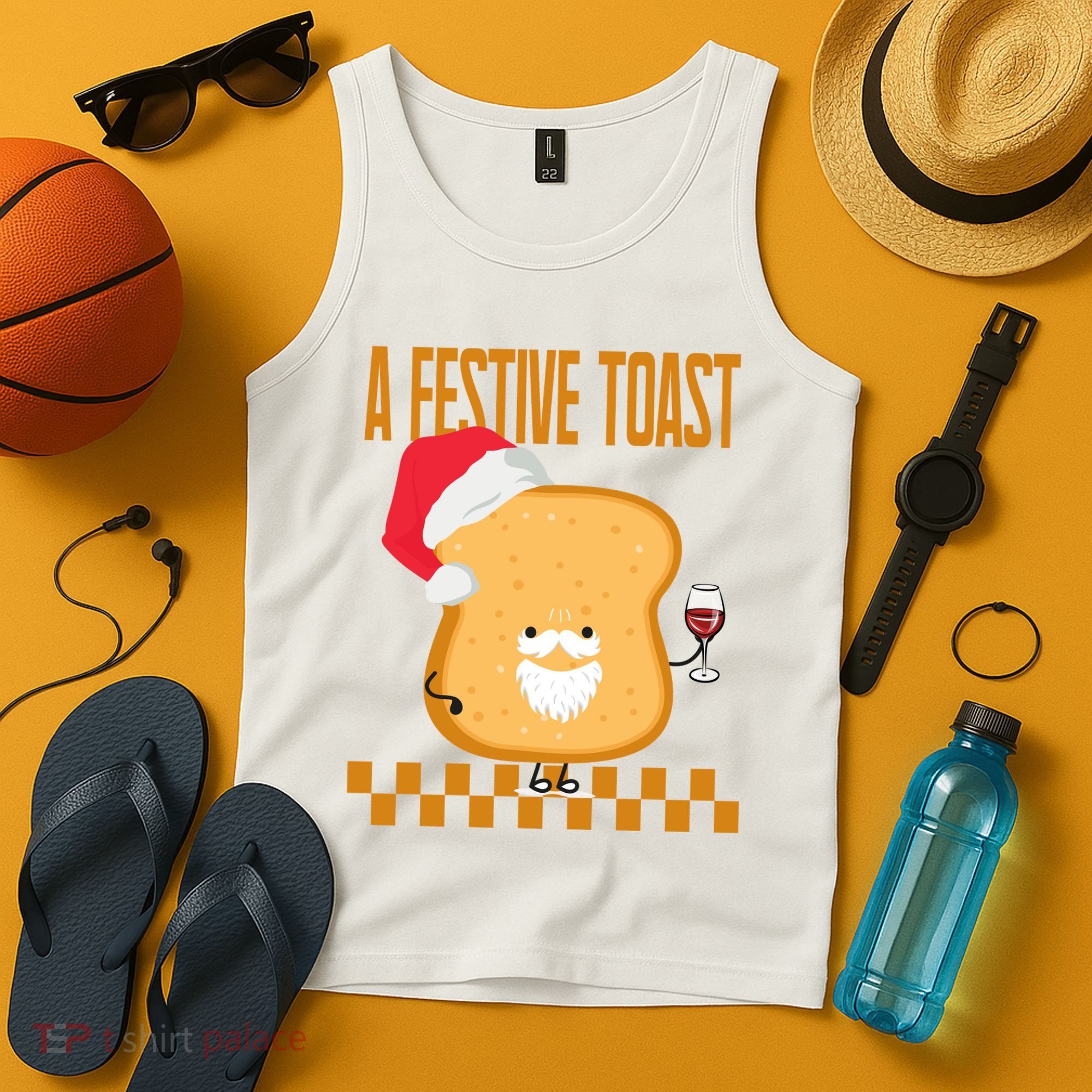 A Festive Toast Funny Christmas Tank Top