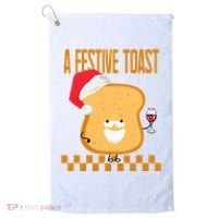 A Festive Toast Funny Christmas Golf Towel thumb 0