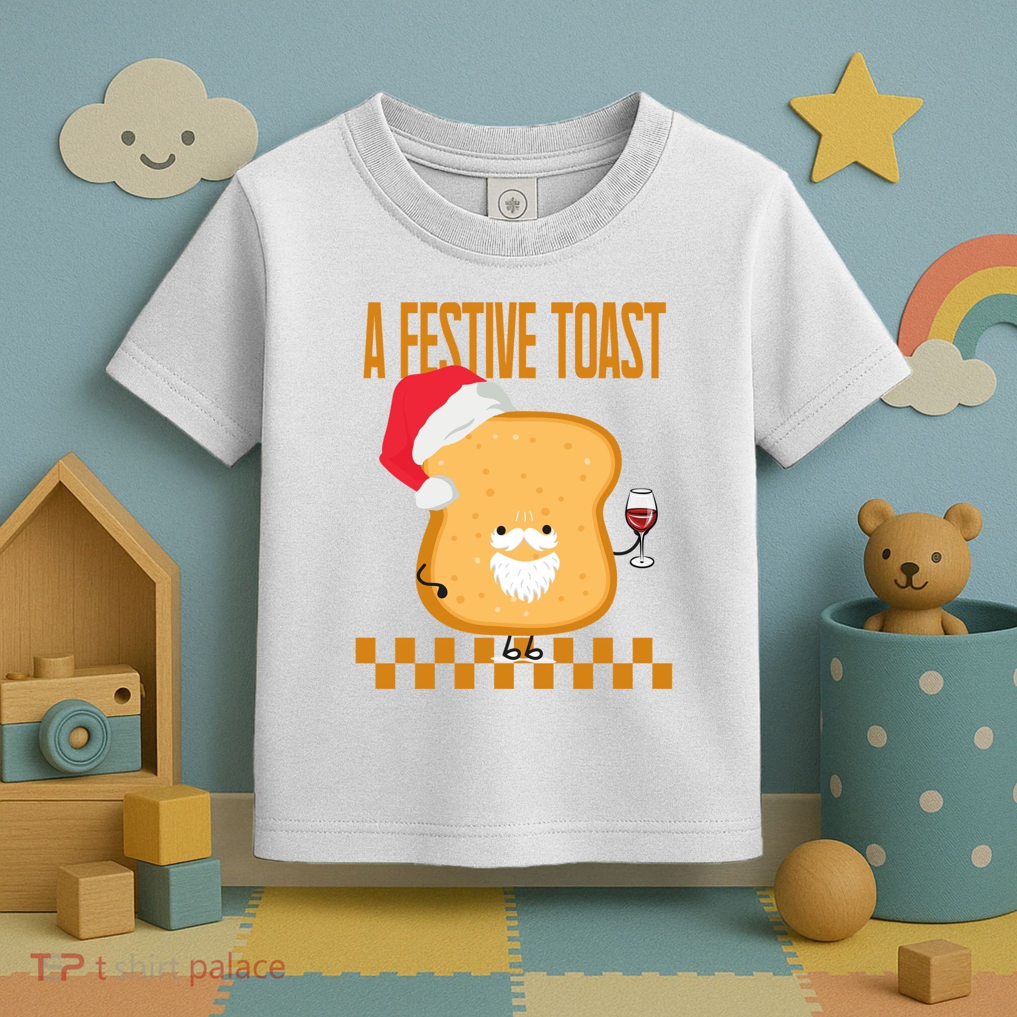 A Festive Toast Funny Christmas Toddler T-Shirt