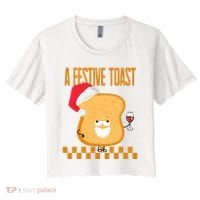 A Festive Toast Funny Christmas Women's Crop Top Tee thumb 0