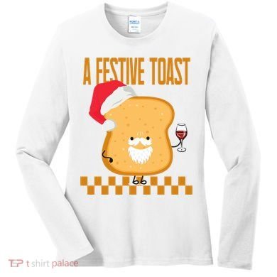 A Festive Toast Funny Christmas Women's Long Sleeve Shirt