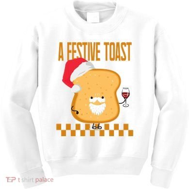 A Festive Toast Funny Christmas Kids Sweatshirt
