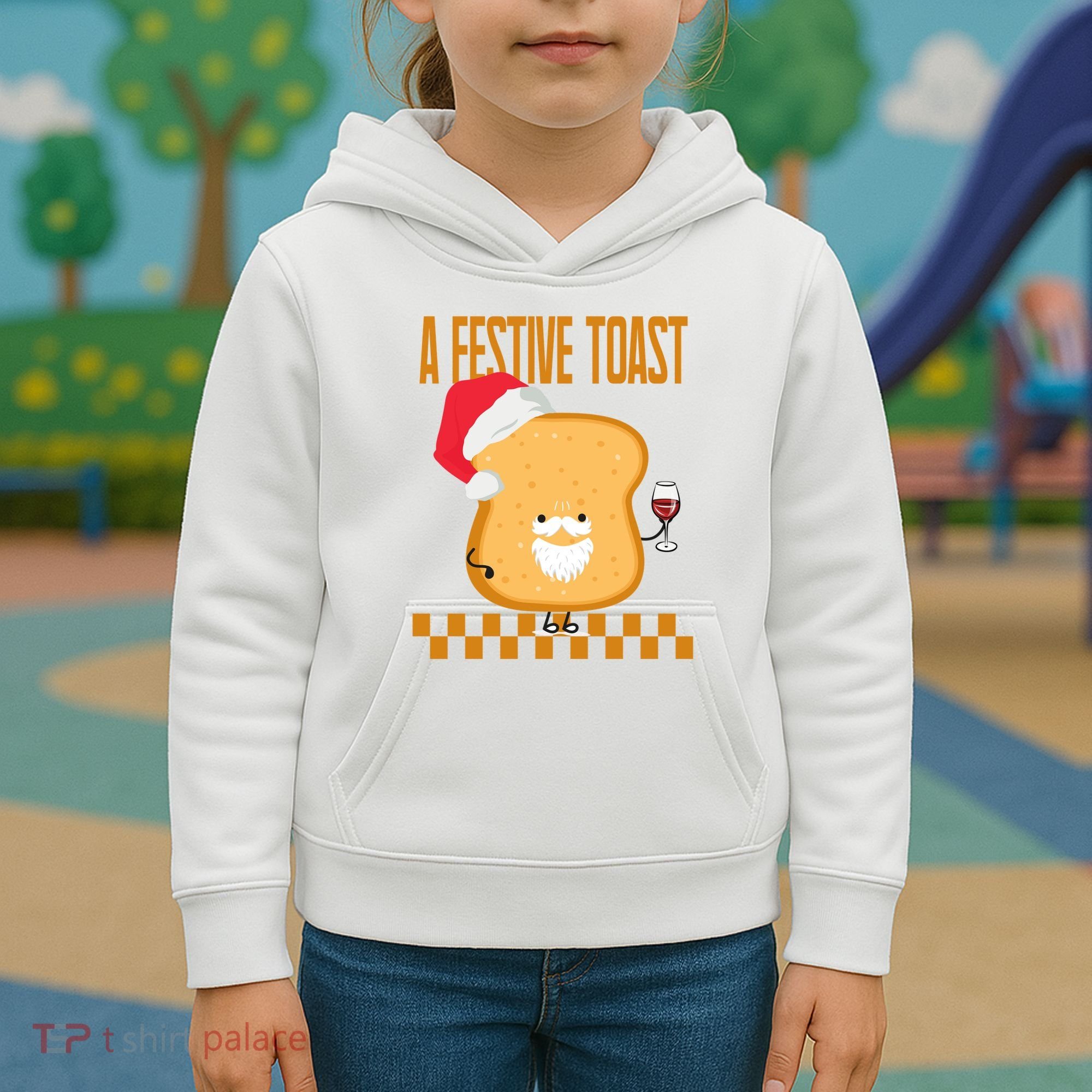 A Festive Toast Funny Christmas Kids Hoodie
