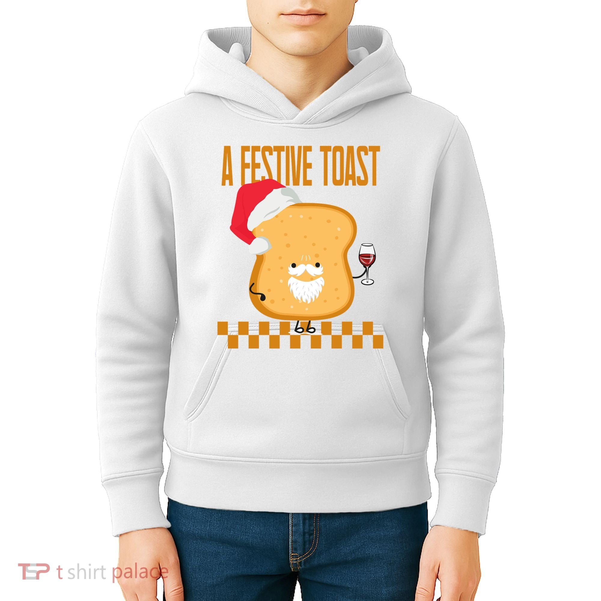 A Festive Toast Funny Christmas Kids Hoodie