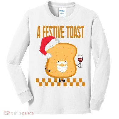 A Festive Toast Funny Christmas Kids Long Sleeve Shirt
