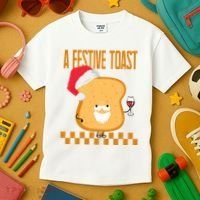 A Festive Toast Funny Christmas Kids T-Shirt thumb 3