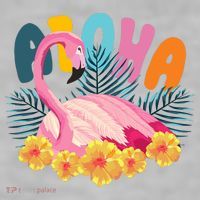 Aloha Flamingo Tropical Ladies PosiCharge Tri-Blend Wicking Tank thumb 2