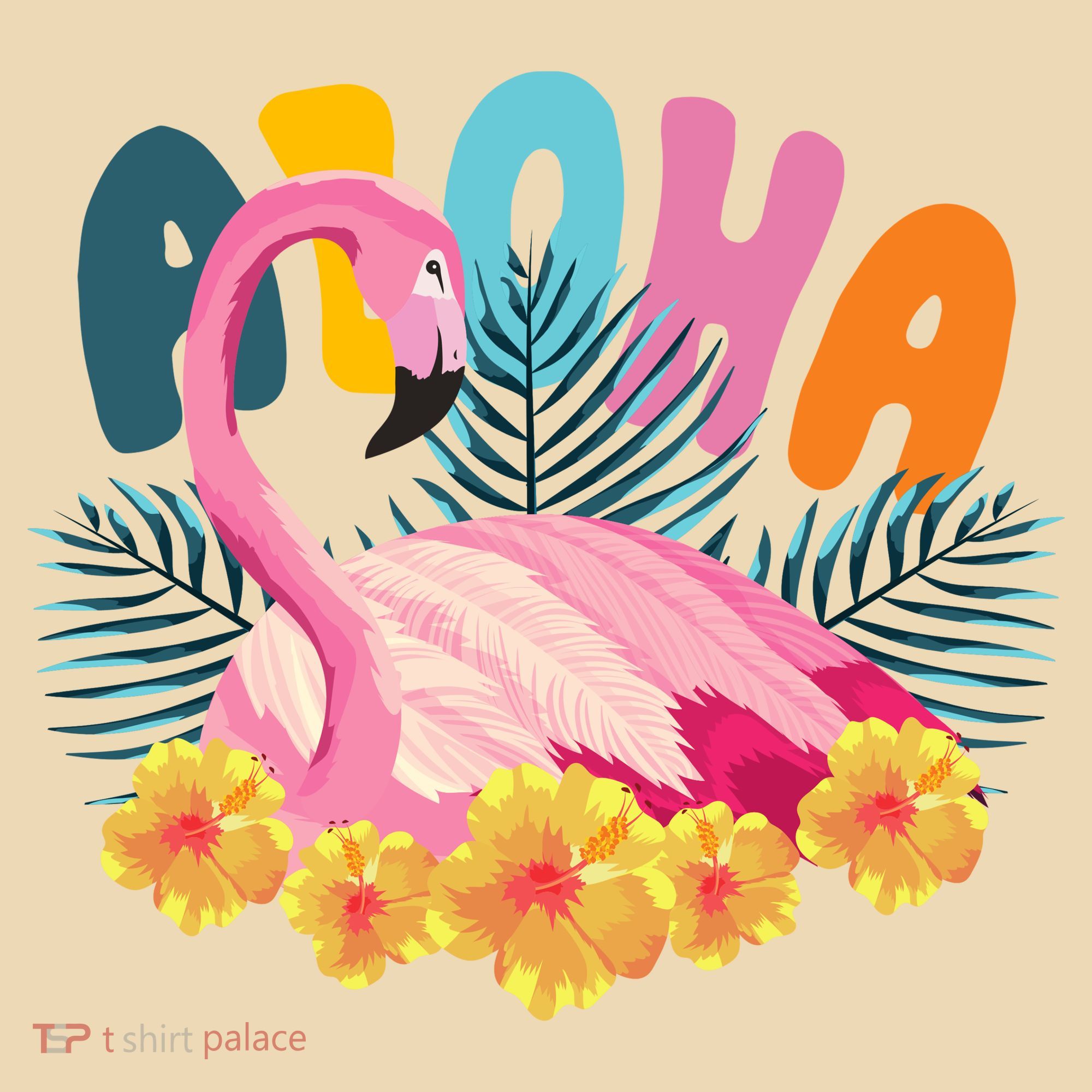 Aloha Flamingo Tropical Tote Bag