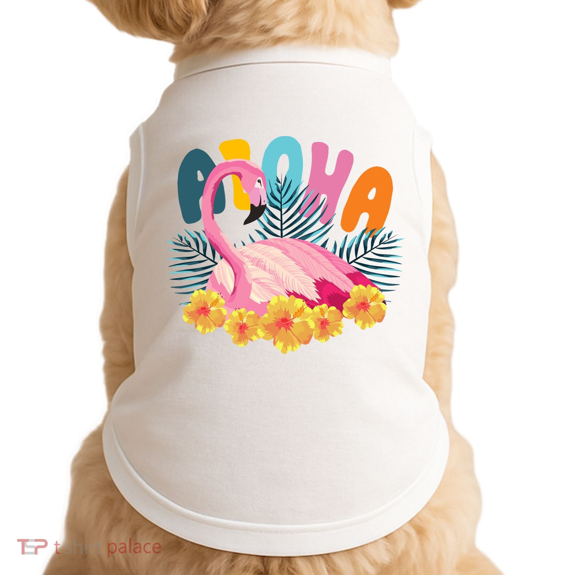 Aloha Flamingo Tropical Doggie Tank