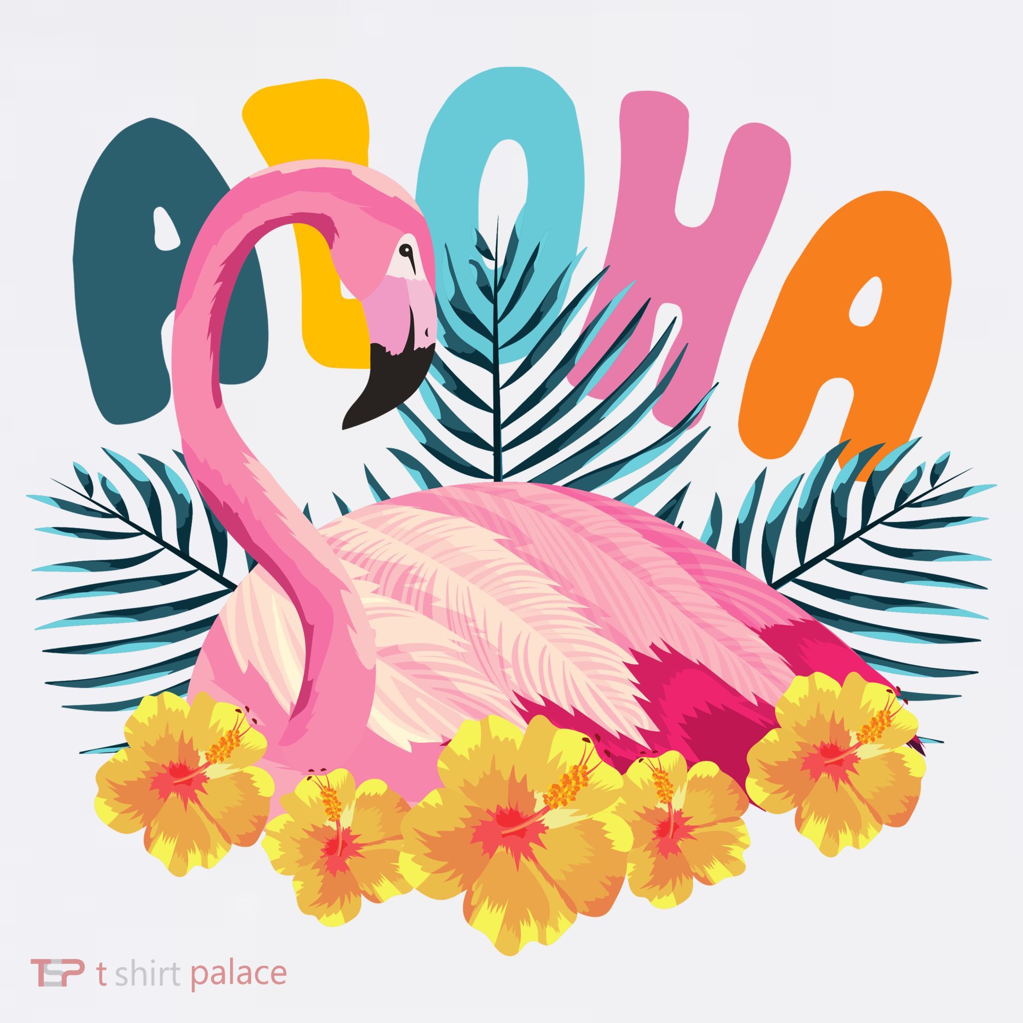 Aloha Flamingo Tropical T-Shirt