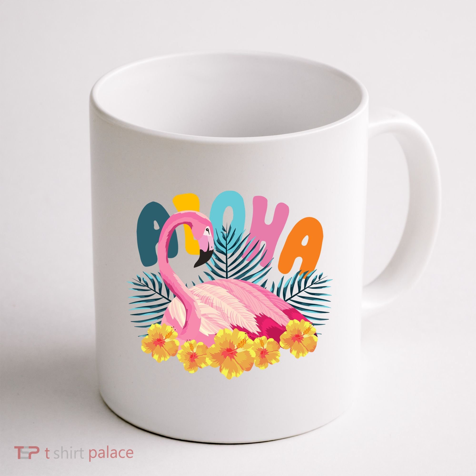 Aloha Flamingo Tropical Coffee Mug