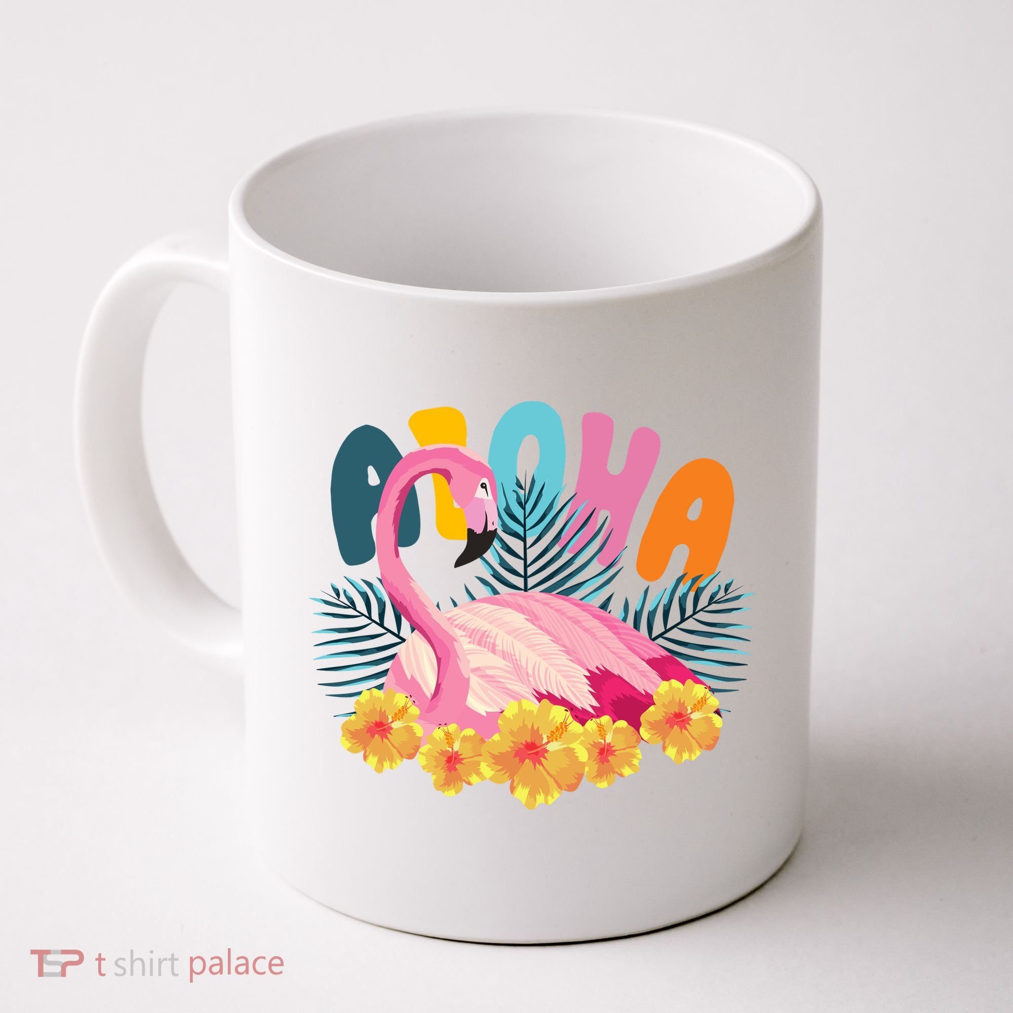 Aloha Flamingo Tropical Coffee Mug