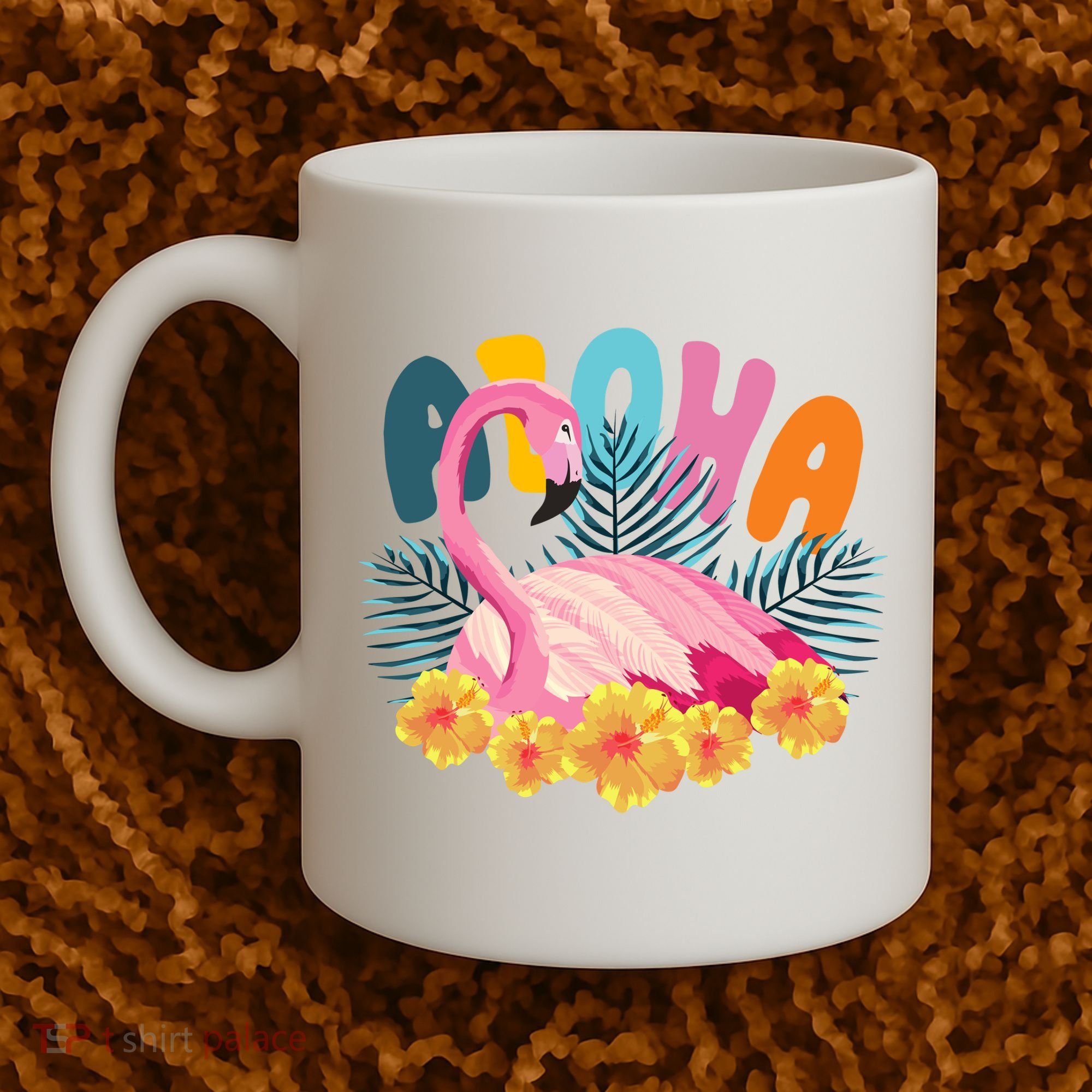 Aloha Flamingo Tropical Coffee Mug