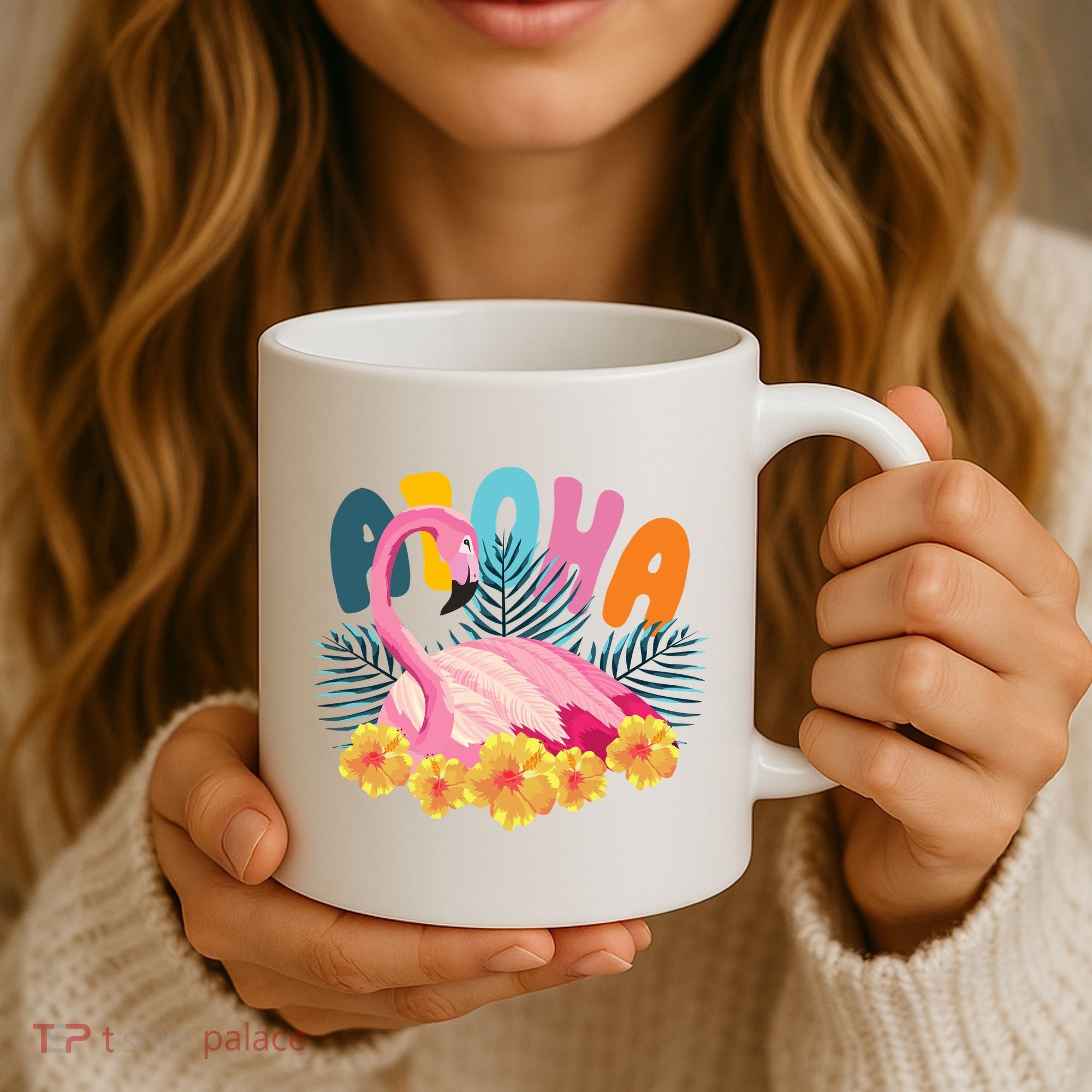 Aloha Flamingo Tropical Coffee Mug