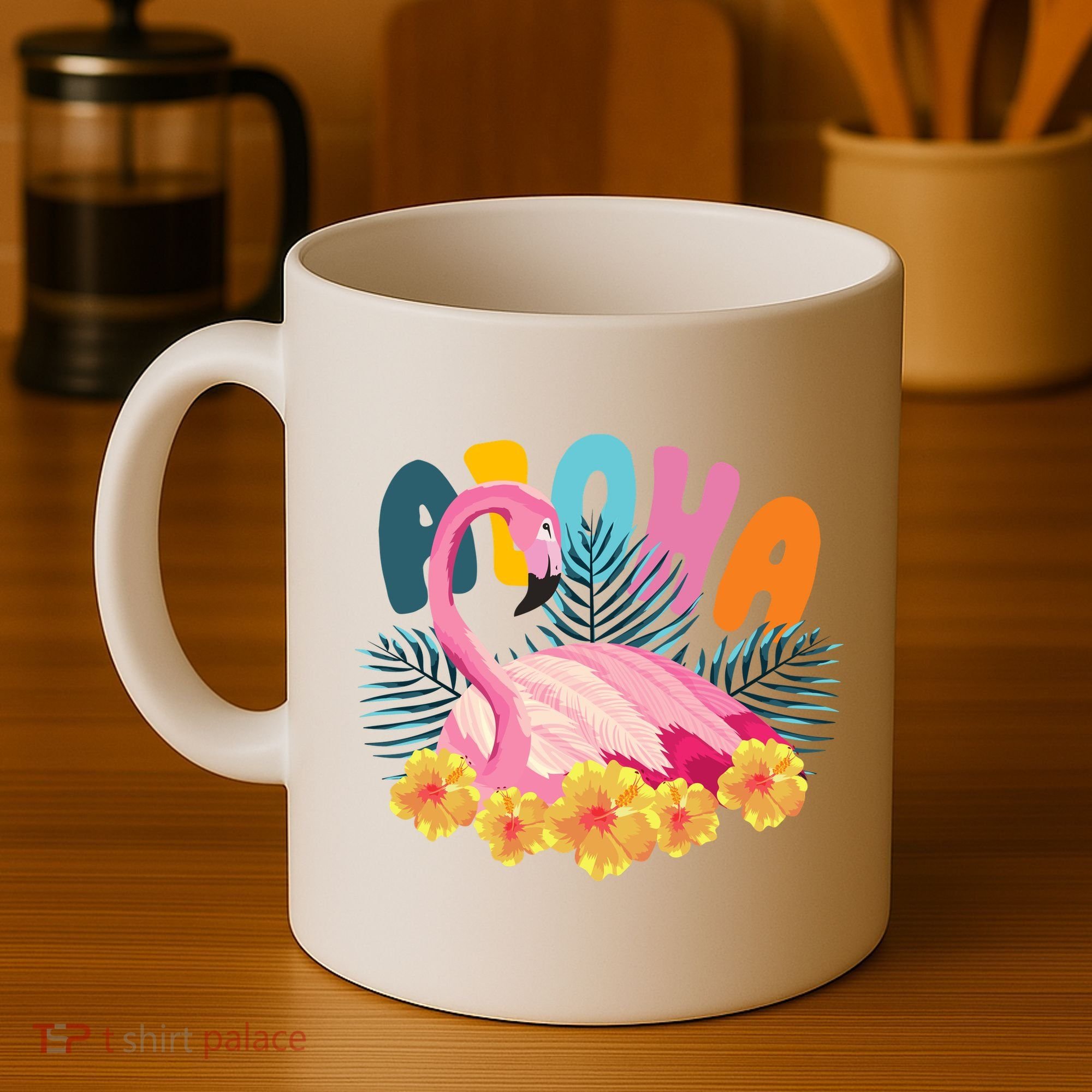 Aloha Flamingo Tropical Coffee Mug