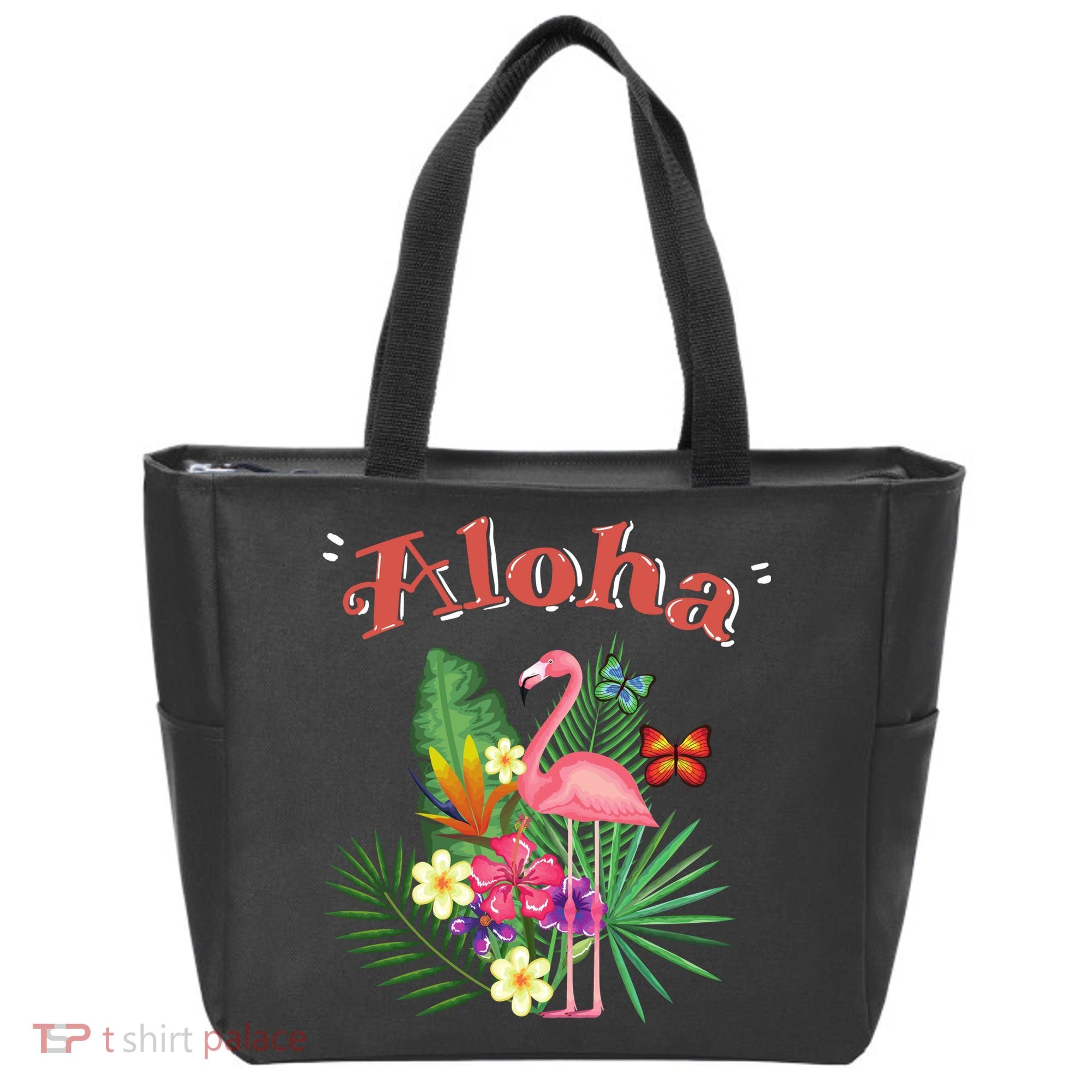 Aloha Flamingo Tropical Tote Bag