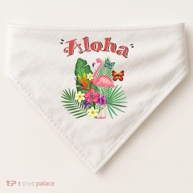 Aloha Flamingo Tropical USA-Made Doggie Bandana