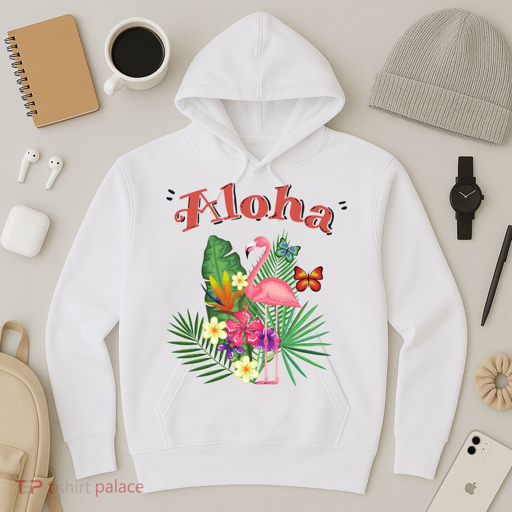 Aloha Flamingo Tropical Hoodie