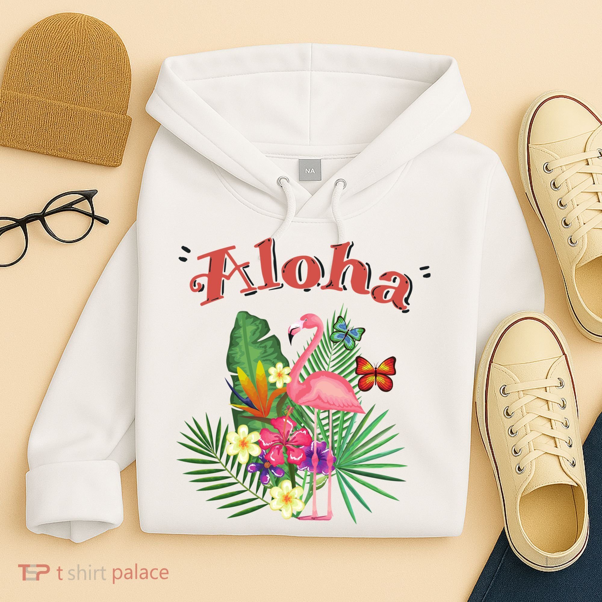 Aloha Flamingo Tropical Hoodie