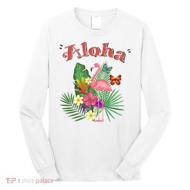 Aloha Flamingo Tropical Long Sleeve Shirt