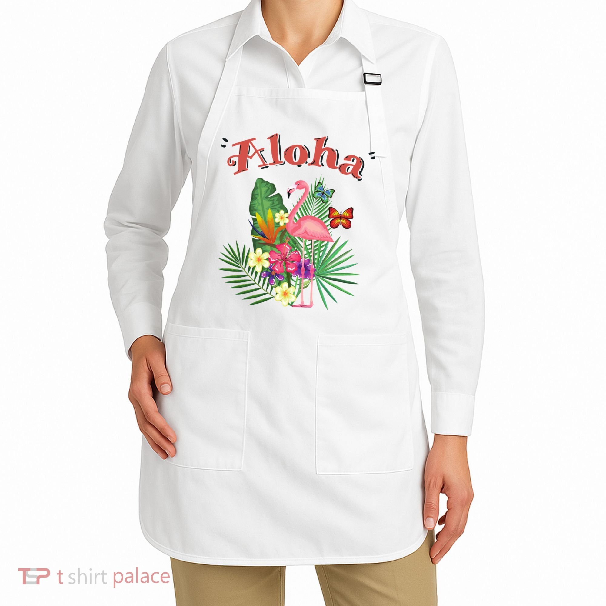 Aloha Flamingo Tropical Apron