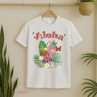 Aloha Flamingo Tropical T-Shirt thumb 2