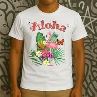 Aloha Flamingo Tropical T-Shirt thumb 3