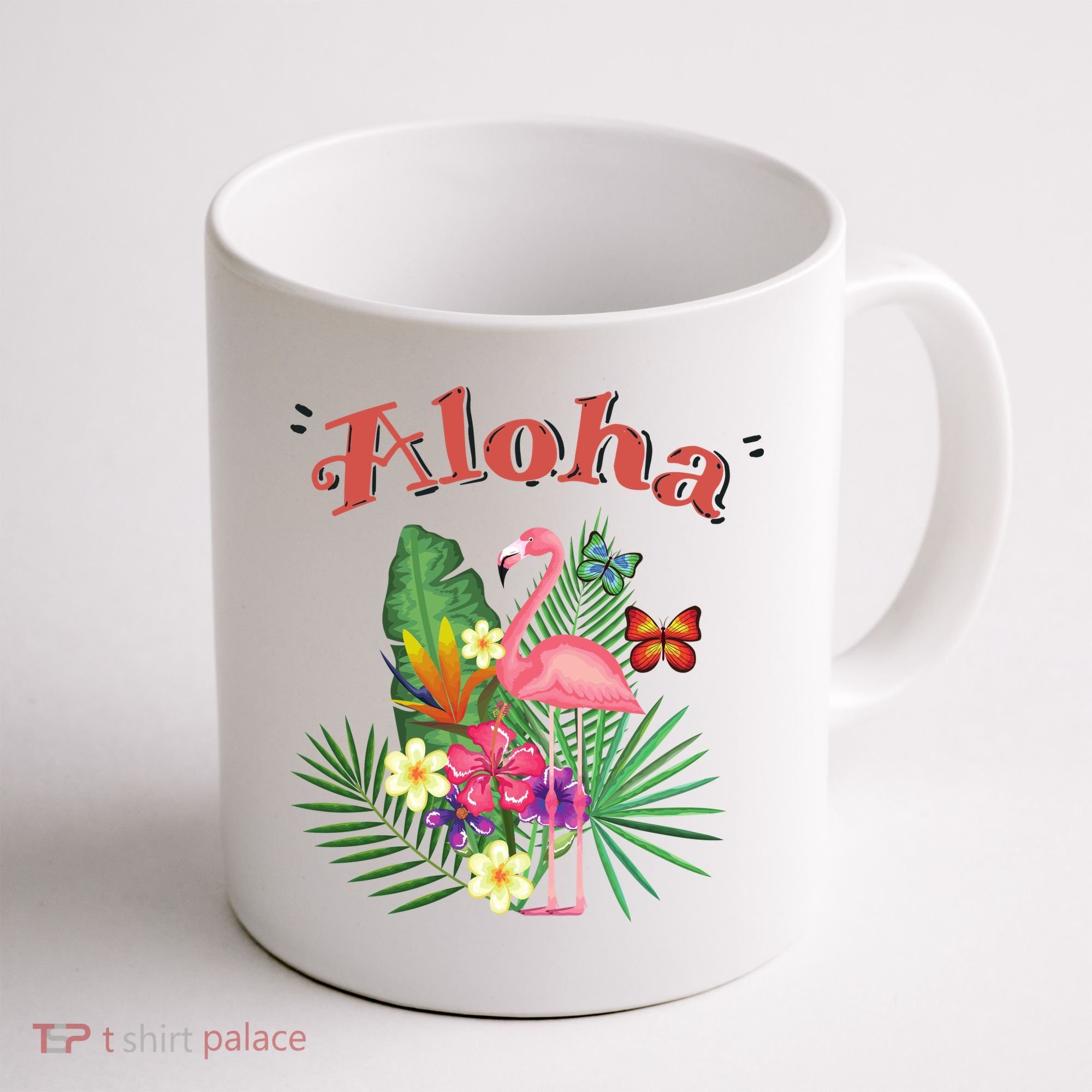 Aloha Flamingo Tropical Coffee Mug