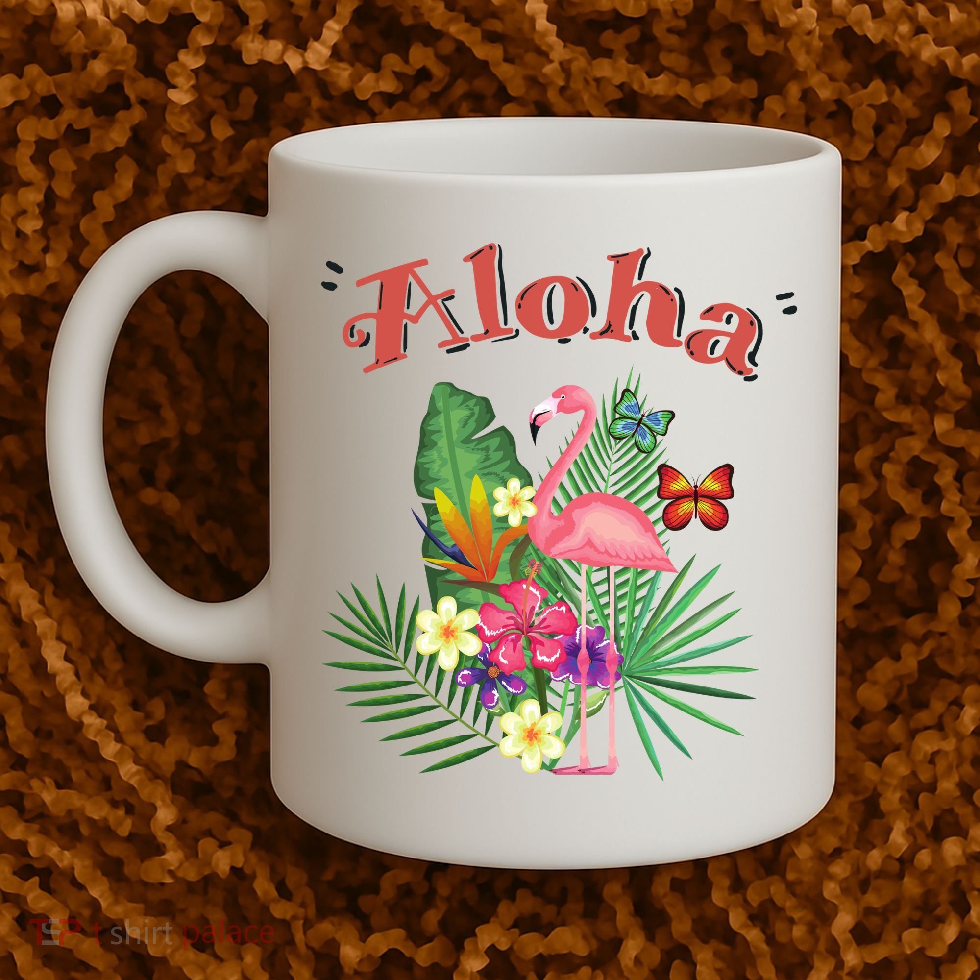Aloha Flamingo Tropical Coffee Mug