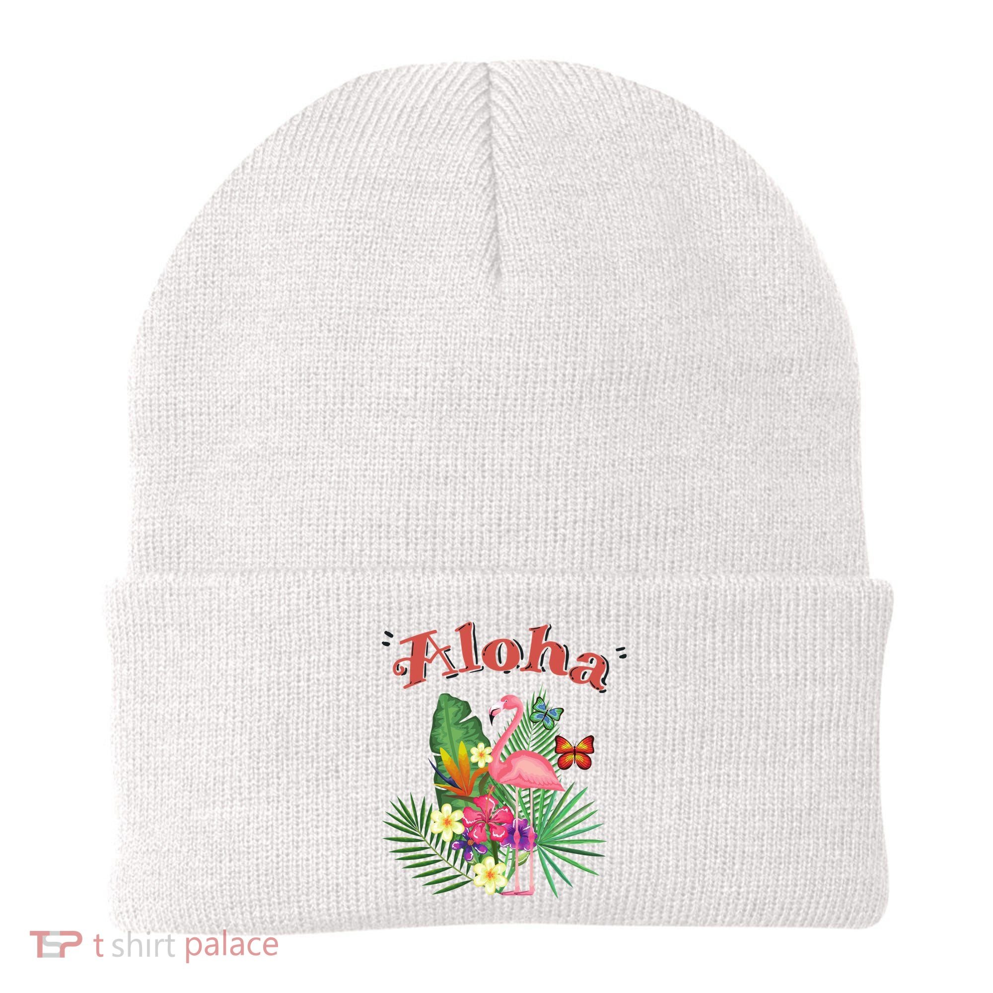 Aloha Flamingo Tropical Beanie